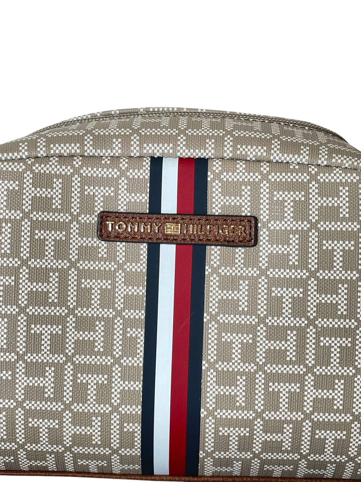 Tommy Hilfiger Monogram Buckle Stripe Crossbody Bag