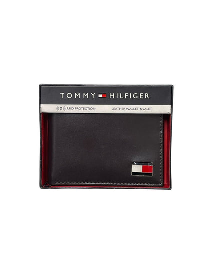 Cartera Tommy Hilfiger cafe de piel