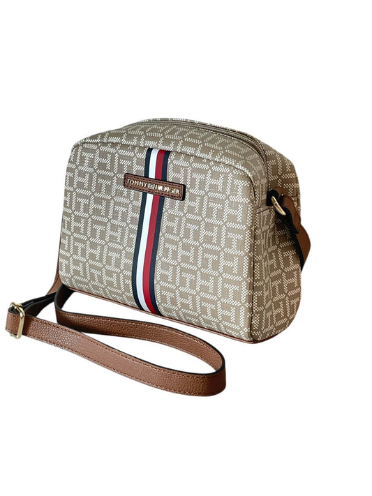 Tommy Hilfiger Monogram Buckle Stripe Crossbody Bag