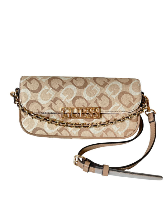 Guess "Noelle" Mini Convertible Crossbody / Rosa / Monogram Cafe /