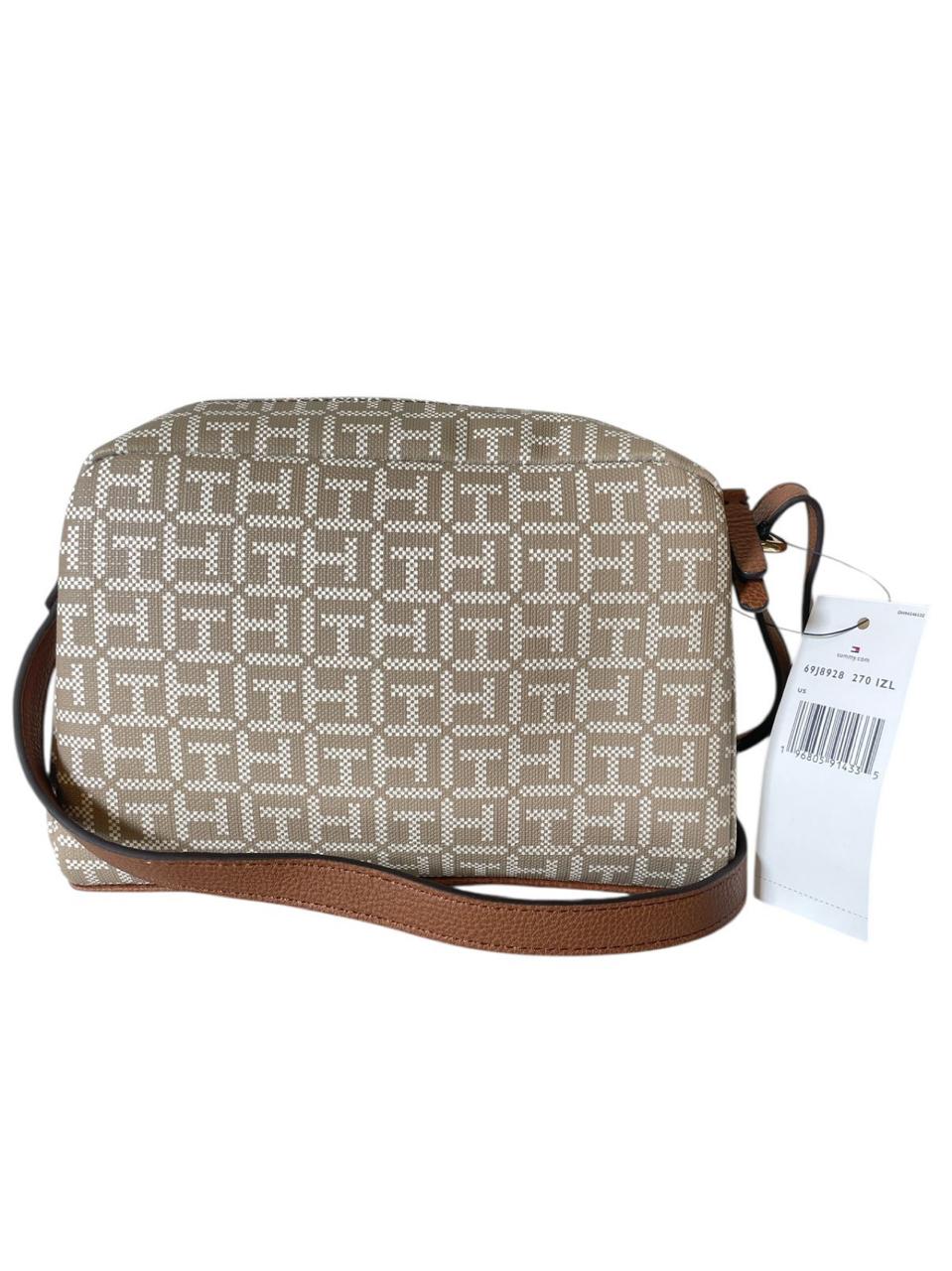 Tommy Hilfiger Monogram Buckle Stripe Crossbody Bag