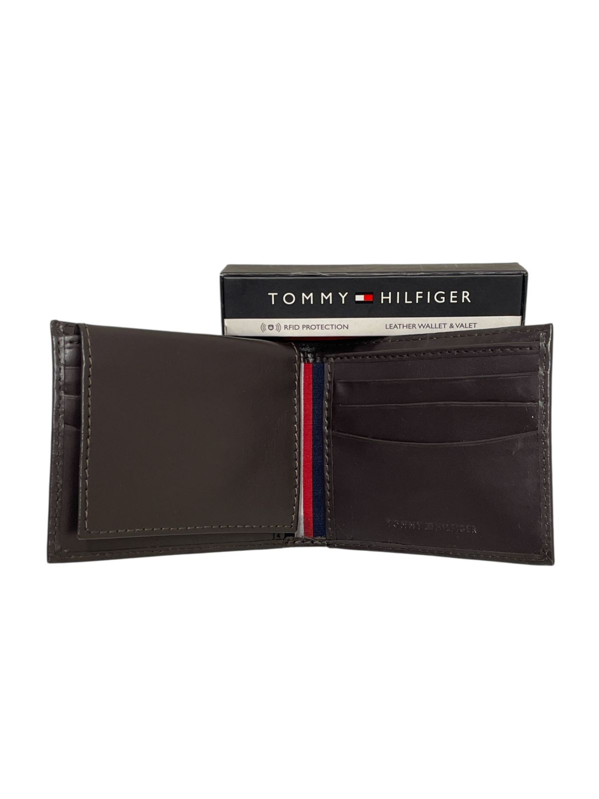 Cartera Tommy Hilfiger cafe de piel