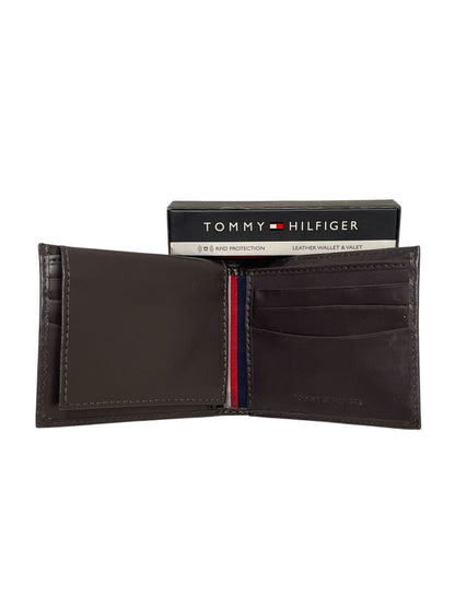 Cartera Tommy Hilfiger cafe de piel