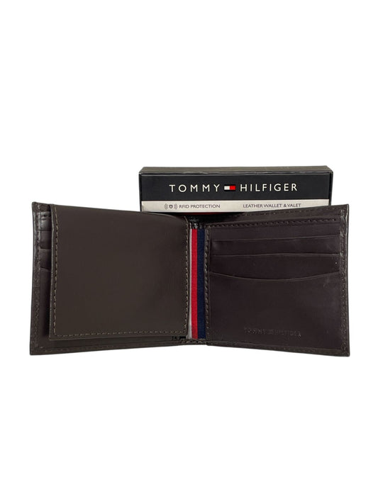 Cartera Tommy Hilfiger cafe de piel